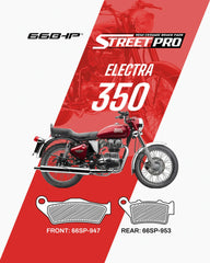 66 BHP Street Pro Semi Ceramic Brake Pads for Royal Enfield Electra 350 Front and Rear