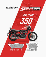 66 BHP Street Pro Semi Ceramic Brake Pads for Royal Enfield Meteor 350 Front and Rear