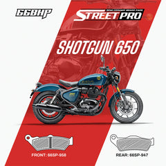 66 BHP Street Pro Semi Ceramic Brake Pads for Royal Enfield Shotgun 650 Front and Rear