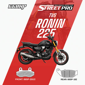 66 BHP Street Pro Semi Ceramic Brake Pads for TVS Ronin 225 front and rear