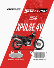 66 BHP Street Pro Semi Ceramic brake pads for Hero XPulse 200 4V front and rear