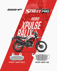 66 BHP Street Pro Semi Ceramic brake pads for Hero XPulse Rally front and rear