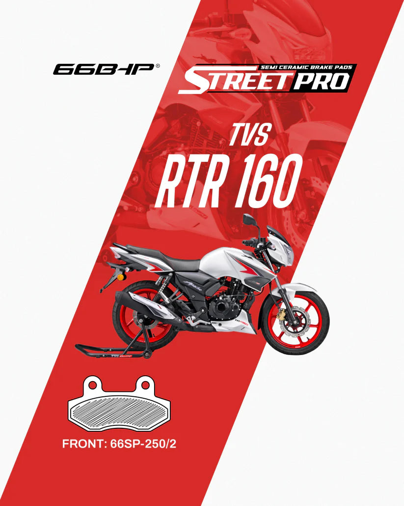 66 BHP Street Pro Semi Ceramic front brake pads for TVS Apache RTR 160