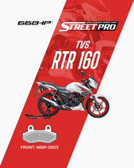 66 BHP Street Pro Semi Ceramic front brake pads for TVS Apache RTR 160