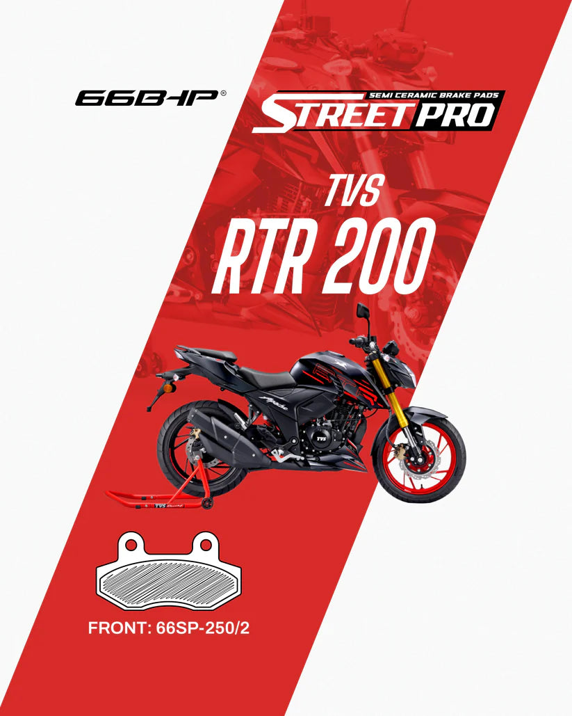 66 BHP Street Pro Semi Ceramic front brake pads for TVS Apache RTR 200