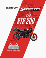 66 BHP Street Pro Semi Ceramic front brake pads for TVS Apache RTR 200