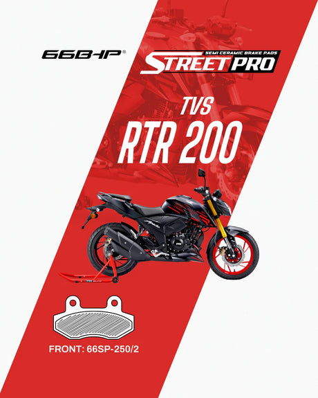 66 BHP Street Pro Semi Ceramic front brake pads for TVS Apache RTR 200