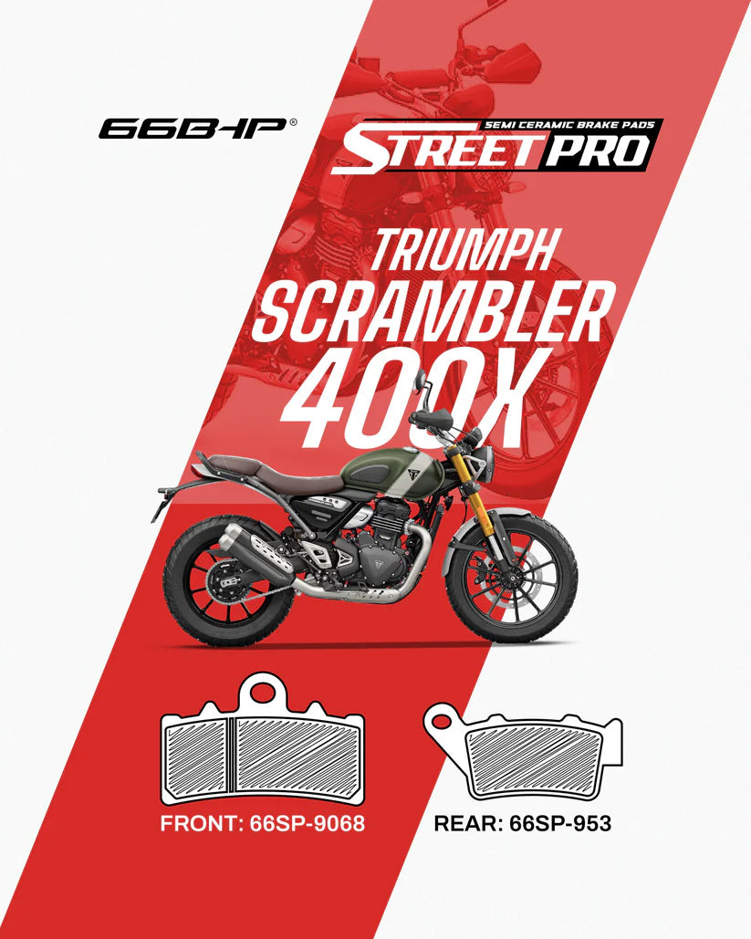 66 BHP Street Pro semi ceramic brake pads for Triumph Scrambler 400 X