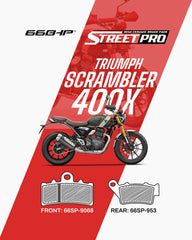 66 BHP Street Pro semi ceramic brake pads for Triumph Scrambler 400 X