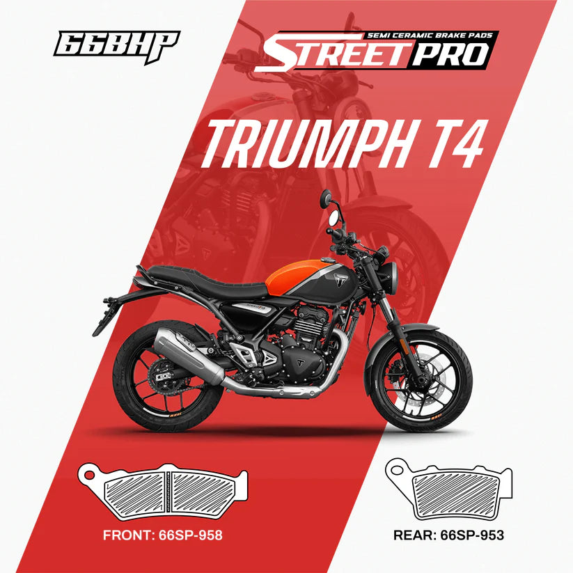 66 BHP Street Pro semi ceramic brake pads for Triumph T4