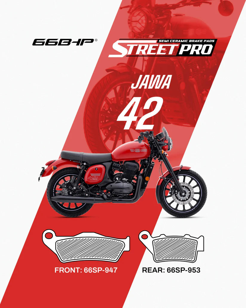 66 BHP Street Pro semi ceramic rear brake pads for Jawa 42