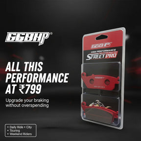 66BHP Street Pro Semi Ceramic Brake Pads for Husqvarna Vitpilen 250 Front & Rear
