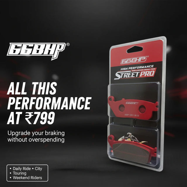 66BHP Street Pro Semi Ceramic Brake Pads for Husqvarna Vitpilen 250 Front & Rear
