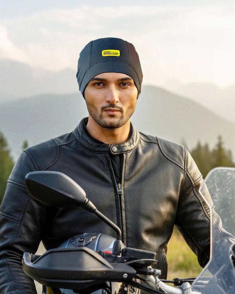 66BHP Skull Cap Air Flex Cooling Helmet Liner Breathable Quick Dry Grey Black