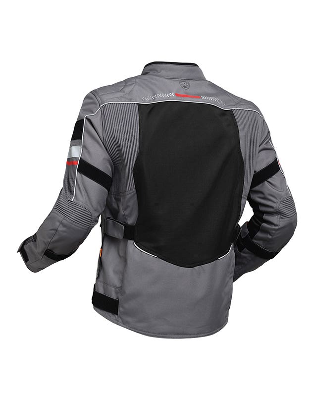Royal Enfield Explorer V4 Print Class A Riding Jacket in Aurora Green, Red and Grey