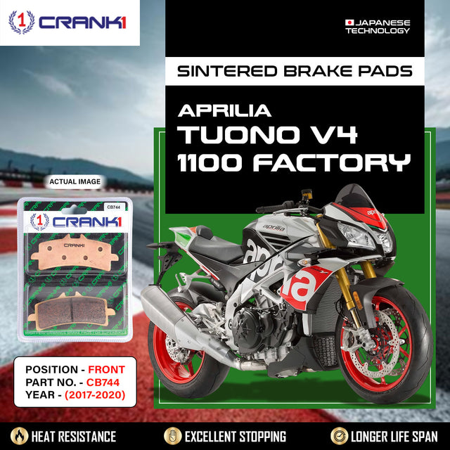 CRANK1 CB744 Sintered Front Brake Pads for Aprilia Tuono V4 1100 Factory 2017-2020 Motorcycle
