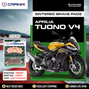 CRANK1 CB744 Sintered Front Brake Pads for Aprilia Tuono V4 (2021 Onwards) Motorcycle