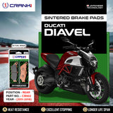 CRANK1 CB902 Sintered Rear Brake Pads for Ducati Diavel (2011-2018) Motorcycle Brake Pads