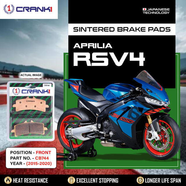 CRANK1 CB744 Sintered Front Brake Pads for Aprilia RSV4 (2015-2020) - Premium Performance Motorcycle Brake Pads