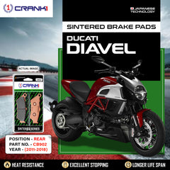 CRANK1 CB902 Sintered Rear Brake Pads for Ducati Diavel (2011-2018) Motorcycle Brake Pads