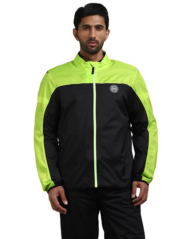 Royal Enfield Explorer V4 Print Class A Riding Jacket in Aurora Green, Red and Grey