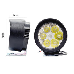 HJG LED Fog Lights for Bikes and Cars High Power, Heavy clamp and Strong ABS Plastic. (6 led Cap Set with Switch)