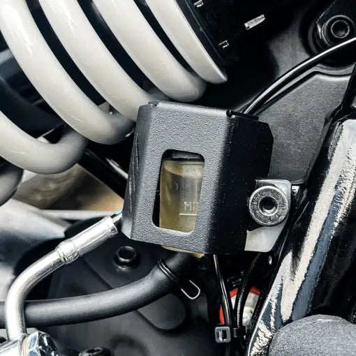 Hyperrider Rear Fluid Reservoir Cover for KTM Duke Gen 3 Husqvarna Svartpilen 250 401 Black Silver