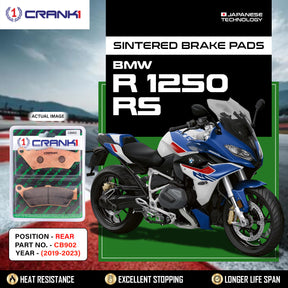 CRANK1 CB902 Sintered Rear Brake Pads for BMW R 1250 RS (2019-2023) Motorcycle Brake Pads