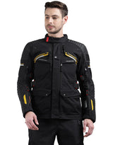 Royal Enfield Nirvik V2 Print Class A Riding Jacket in Black and Black Gold