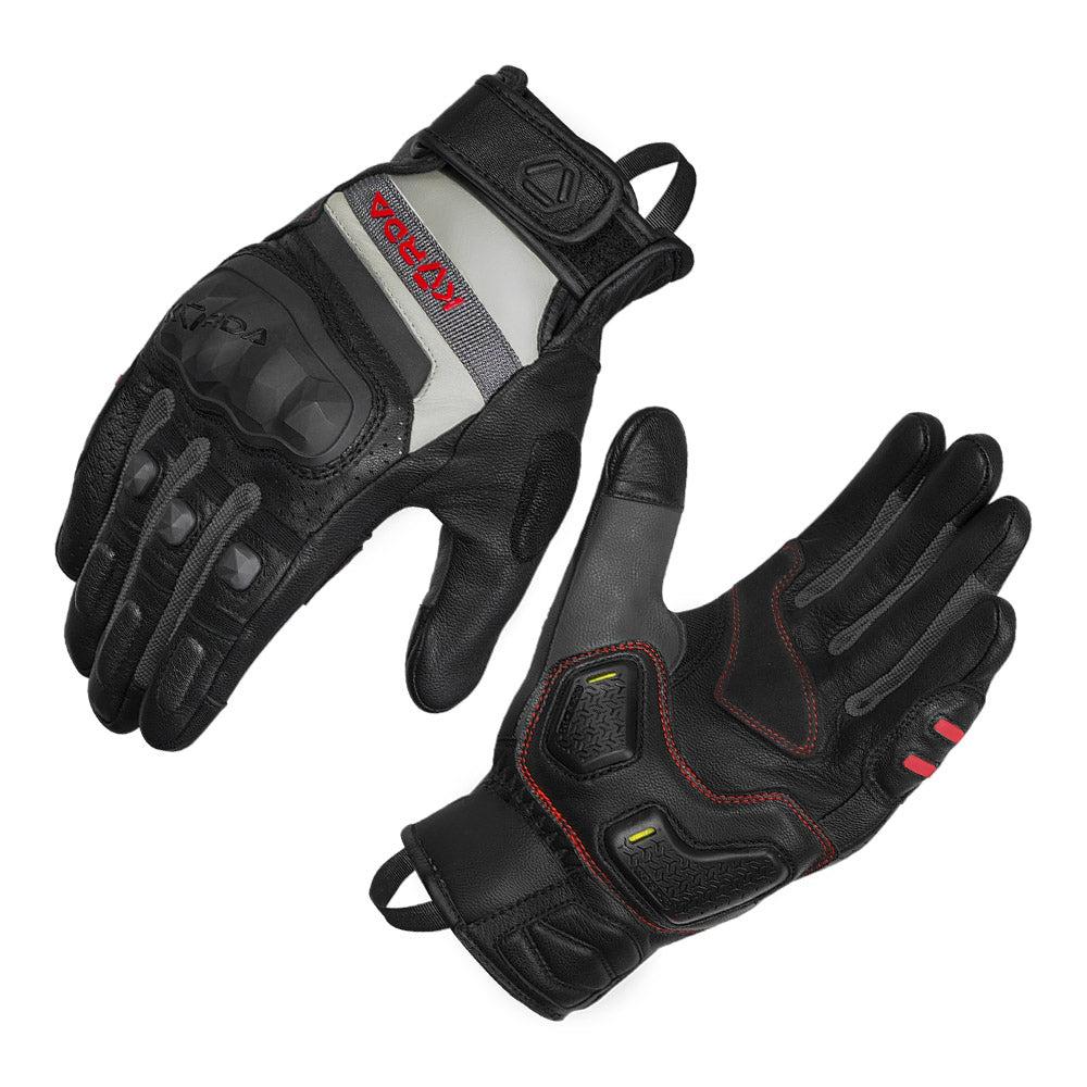 KORDA Guard semi gauntlet motorcycle riding gloves with KNOX SPS 404 scaphoid protection