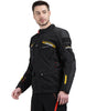 Royal Enfield Nirvik V2 Print Class A Riding Jacket in Black and Black Gold