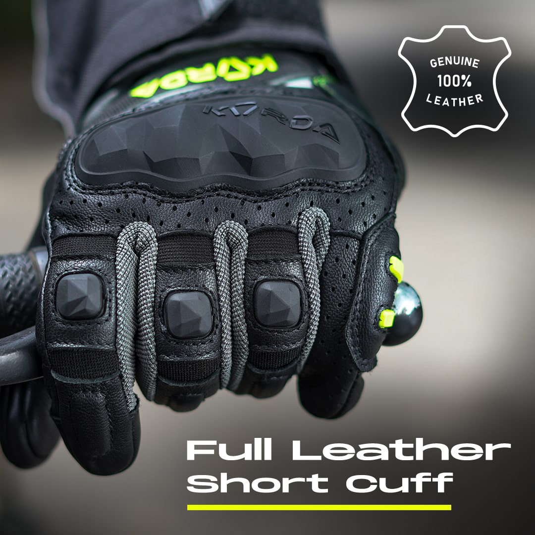 KORDA Guard semi gauntlet motorcycle riding gloves with KNOX SPS 404 scaphoid protection