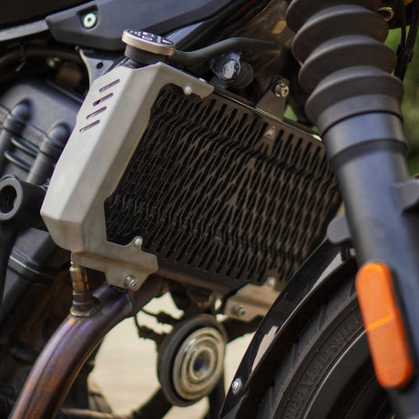 Auto Engina Radiator Guard for Royal Enfield Guerrilla 450 in Black and Black-Silver for Radiator Protection