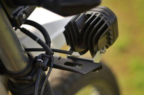 Auto Engina 3mm mild steel fog light clamp mount for Hero Xpulse 200 in textured matte black