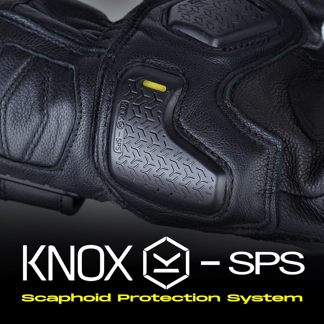 KORDA Guard semi gauntlet motorcycle riding gloves with KNOX SPS 404 scaphoid protection
