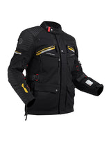 Royal Enfield Nirvik V2 Print Class A Riding Jacket in Black and Black Gold
