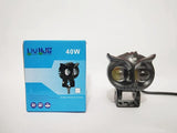 LIU HJG New Model Owl Fog Light For Bike/Car/Thar/Jeep ( Cool White, 40W each * 2 = 80W Total ) - Pack of 2