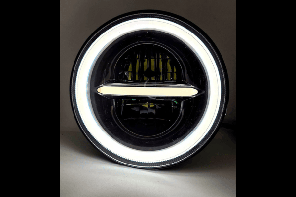 LIU HJG Minus 5.75 Inch LED Headlight White Amber DRL for Yamaha RX100 RX135 Bajaj Avenger