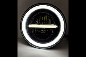 LIU HJG Minus 5.75 Inch LED Headlight White Amber DRL for Yamaha RX100 RX135 Bajaj Avenger