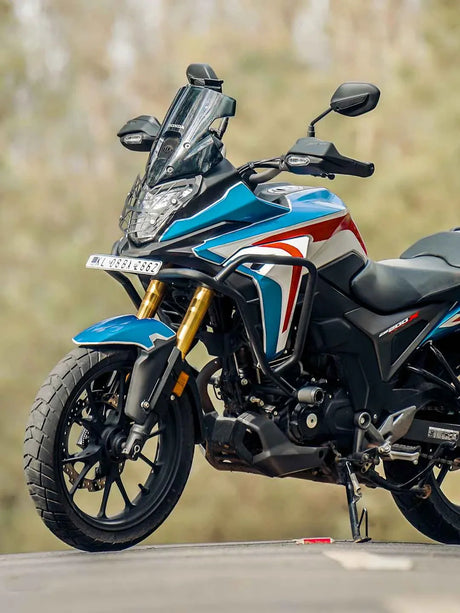 Legundary Custom CB200X NX200 Adrinex crash guard with slider mild steel black engine protection accessory