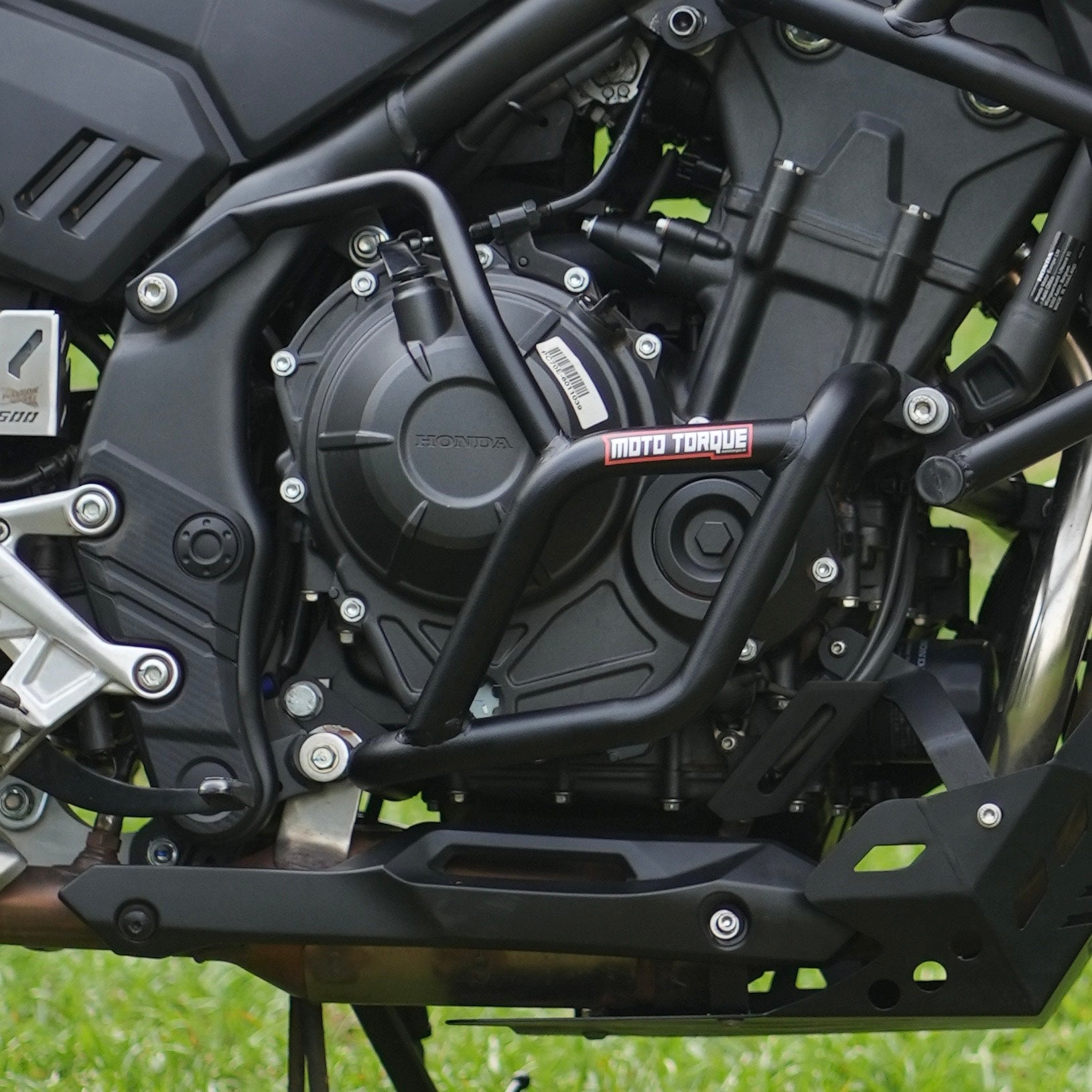 Moto Torque heavy duty lower crash guard for Honda NX500 engine and lower body protection accessory
