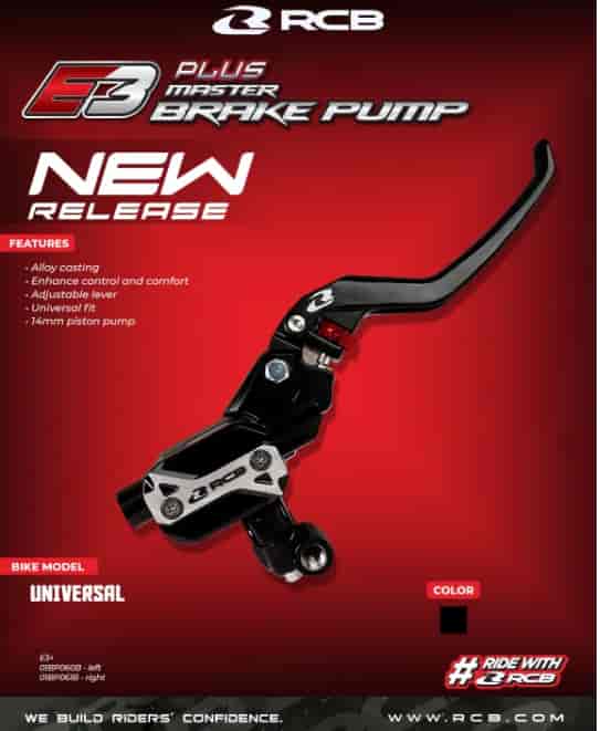 RCB E3+ LH 14mm black aluminum master cylinder 01BP060B
