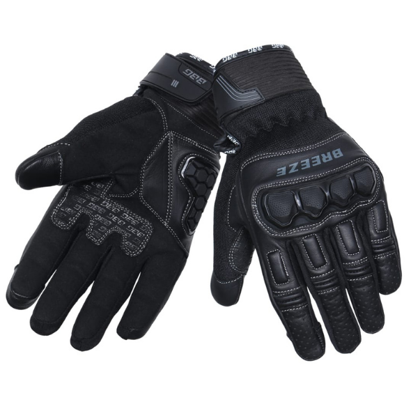 BBG Breeze motorcycle riding gloves in Black and Red