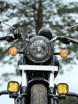Legendary Custom Meteor MIG headlight grill black mild steel protector for Royal Enfield Meteor 350