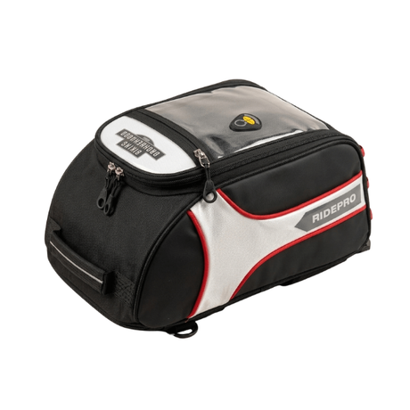 BBG RidePro 12L motorcycle tank bag with magnetic mounting and rain cover