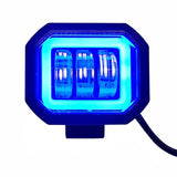HJG Harley Square Shape fog light 3 Led Blue DRL For Bikes & Cars.(Light Power: 60W Voltage: DC9-80V)
