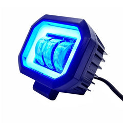 HJG Harley Square Shape fog light 3 Led Blue DRL For Bikes & Cars.(Light Power: 60W Voltage: DC9-80V)