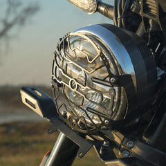 Mototorque headlight grill Royal Enfield Bear 650 mild steel protection guard