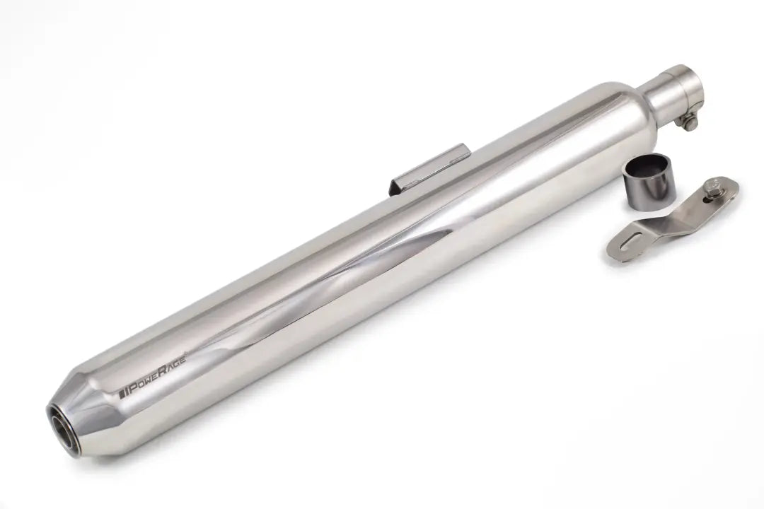 Powerage Polish Long Slip-On Exhaust for Royal Enfield 350 500 Stainless Steel Performance Exhaust