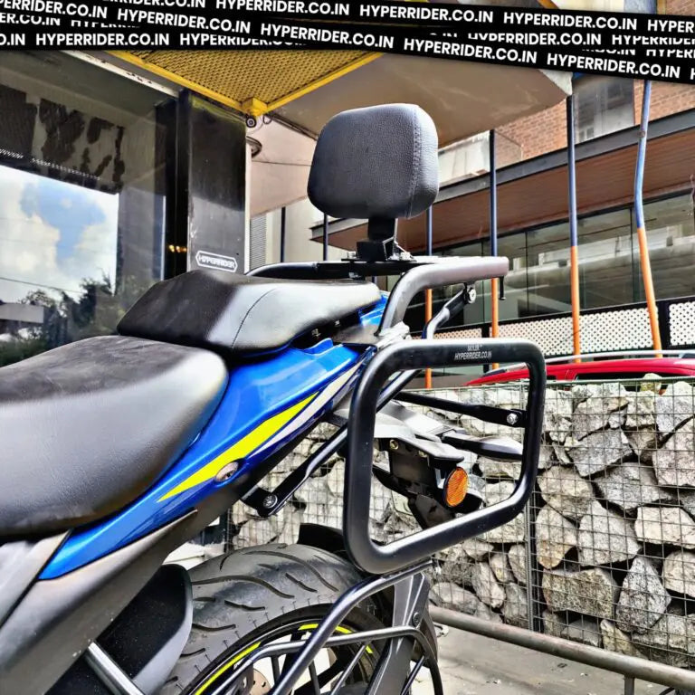 Hyperrider Universal Motorcycle Backrest with Helmet Lock for Multiple Bikes